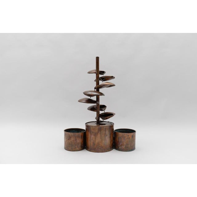 Handmade Electrical Copper Indoor Fountain with Flowers, Italy, 1960s For Sale - Image 15 of 15