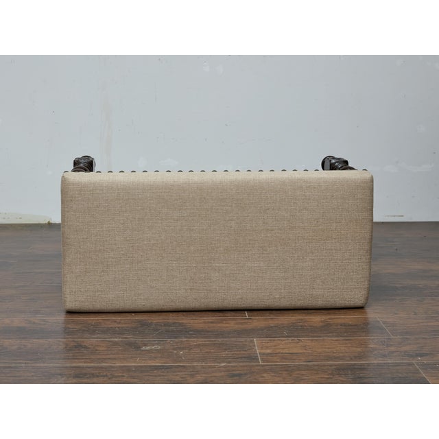 English Barley Twist Bench With Upholstered Seat, Circa 1900 For Sale - Image 17 of 18