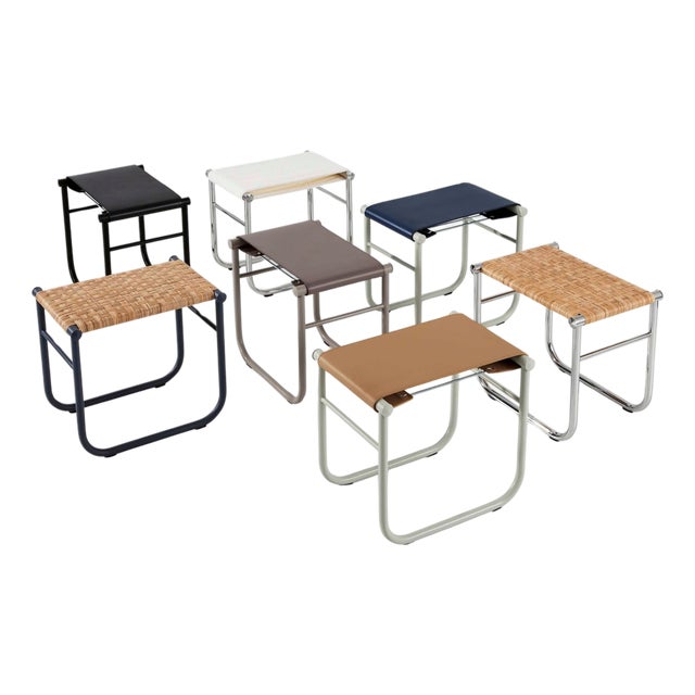 Model 9 Stools by Charlotte Perriand for Cassina, Set of 7 For Sale