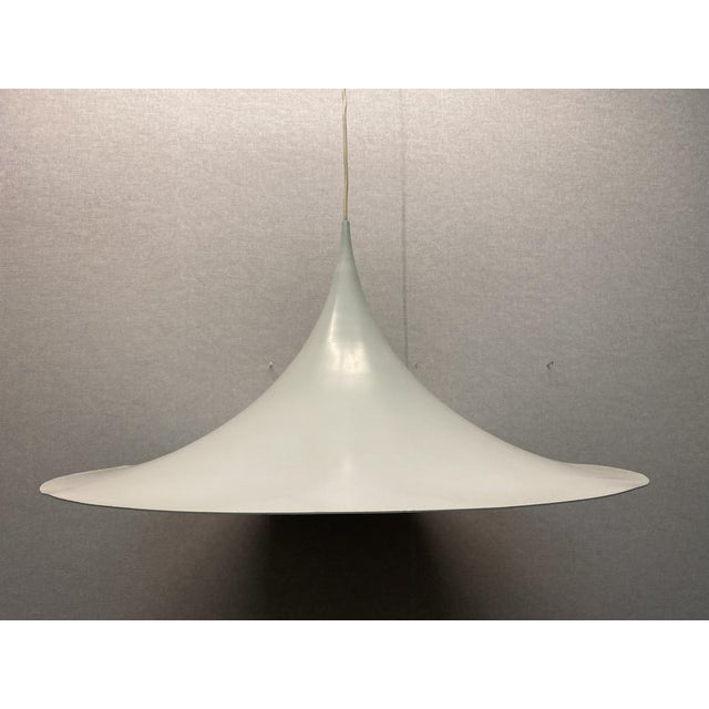 Large White Semi Ceiling Lamp by Claus Bonderup & Torsten Thorup for Fog & Mørup, 1960s, in Good conditions. Designed 1960...
