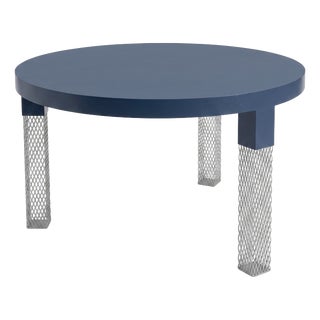 Blue-Stained Wooden Round Table by Cappellini, 2001 For Sale