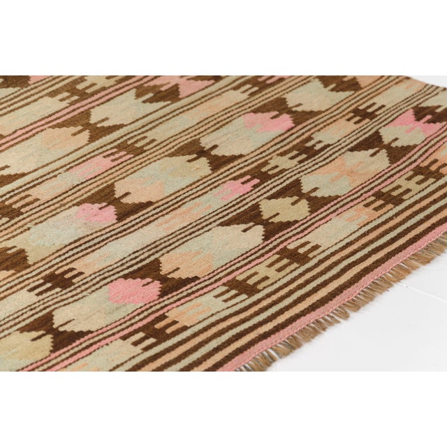 1950s Muted Brown and Beige Tribal Flatweave Rug For Sale - Image 10 of 10