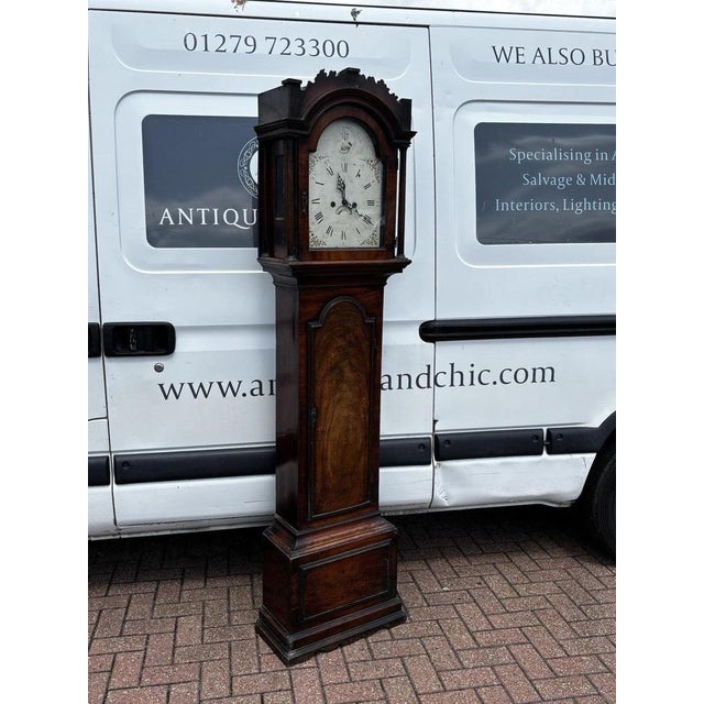 Wood Georgian Mahogany Canterbury Longcase Clock For Sale - Image 7 of 18