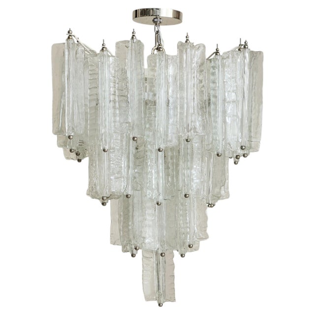 Italian Murano Glass Chandelier Attributed to Toni Zuccheri for Venini, 1960s For Sale