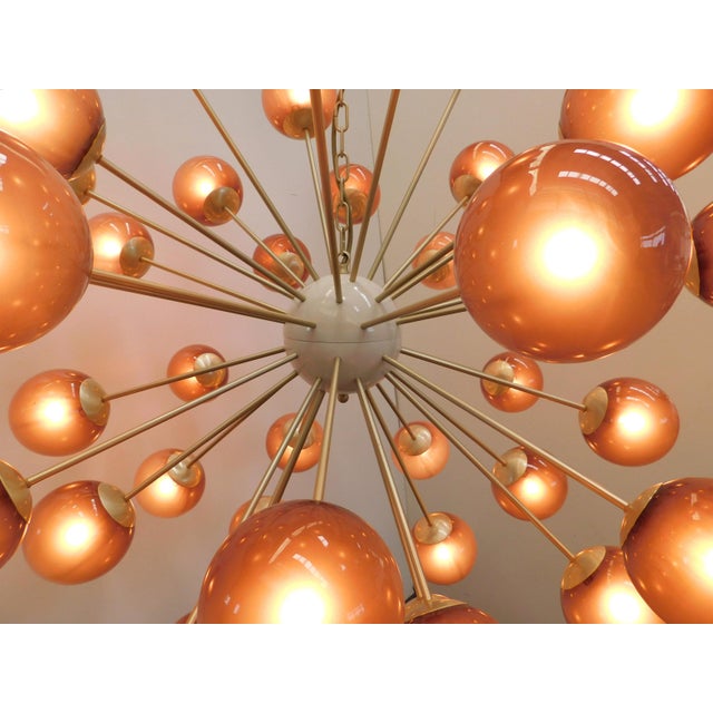 21st Century Nova Satin Brass Frosted Amethyst Murano Sputnik Chandelier by Fabio LTD For Sale - Image 6 of 7