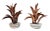 Gray Pair Imported Vintage Tole Potted Plants With Base For Sale - Image 8 of 8