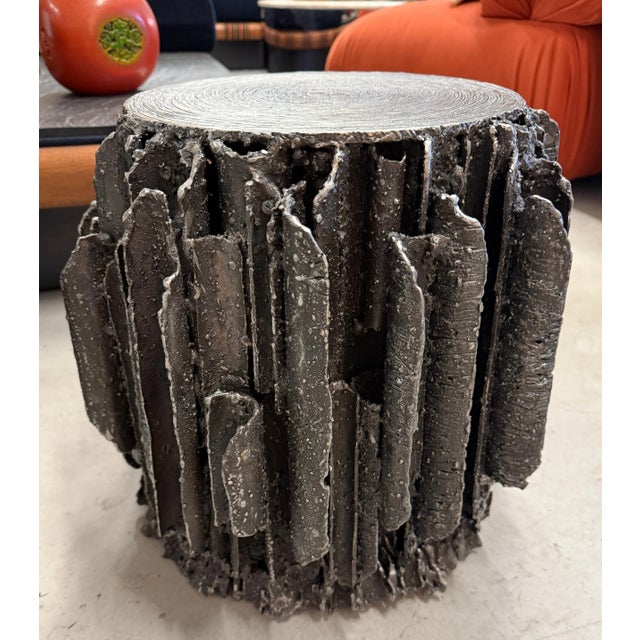 James Bearden Brutalist Corinthian Pod Tables in Torch Cut Steel by James Bearden For Sale - Image 4 of 12