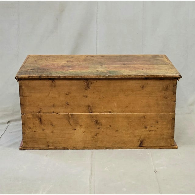 Antique Eastern European Pine Blanket Chest With Original Paint For Sale - Image 15 of 16