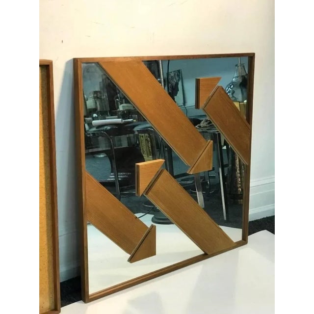 Dramatic Pair of Matching Wood Modern Arrow Design Mirrors, Both are Identical in Size 36 " High and 36" Wide.The Depth is...