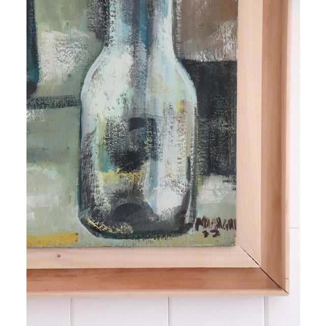 1970s Jordi Maragall, Still Life with Bottles, 1977, Oil Painting on Canvas, Framed For Sale - Image 5 of 10
