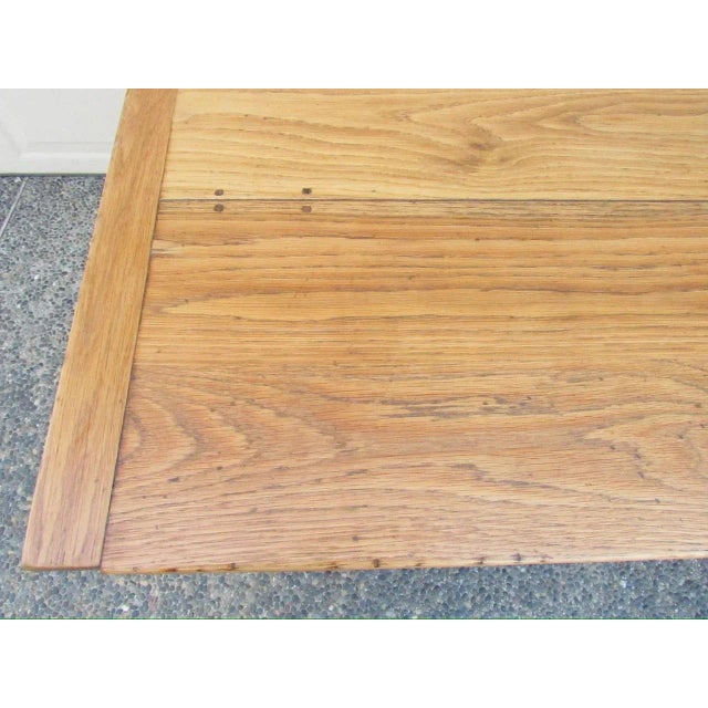 Vintage French Light Oak Farm Table For Sale - Image 9 of 17