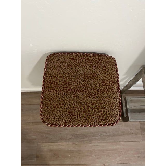 Hollywood Regency Upholstered Decorated Ottoman or Footstool For Sale - Image 4 of 12