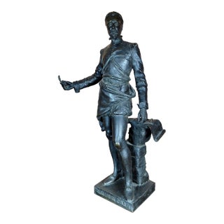 Eugene Marioton Bronze Sculpture of Ambroise Pare,French Surgeon-C.1880s For Sale