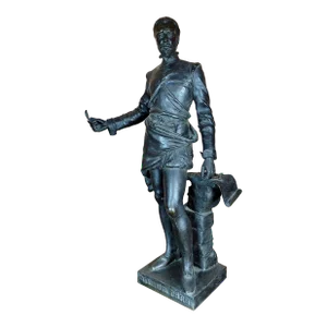 Eugene Marioton Bronze Sculpture of Ambroise Pare,French Surgeon-C.1880s