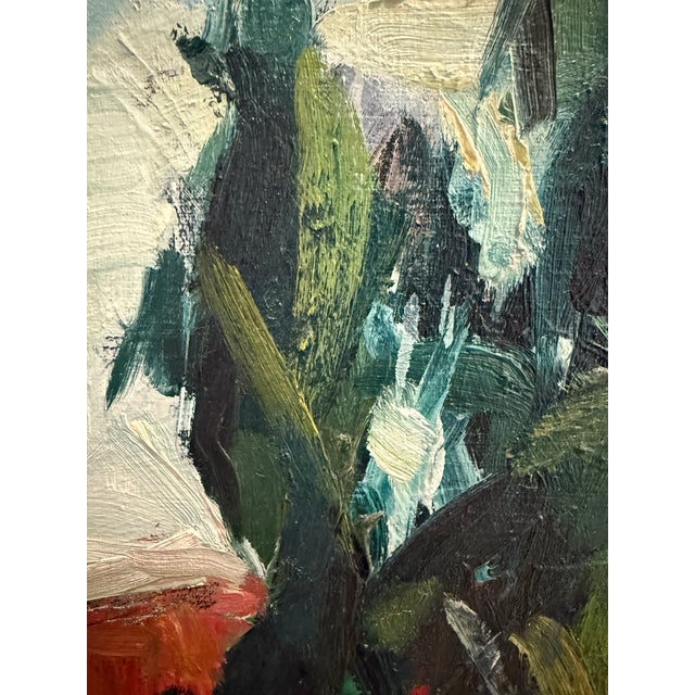 Textile Vintage Framed Expressionist Landscape Oil Painting by Swedish Painter Jacobsson For Sale - Image 7 of 11