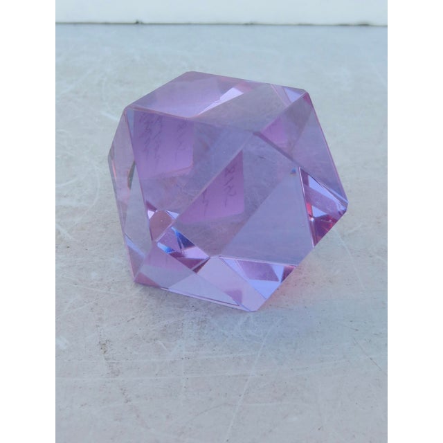 Modern Dodecahedron Amethyst Crystal Paperweight For Sale - Image 3 of 6