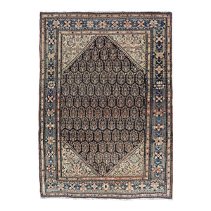 Antique Persian Sarouk Faraghan Rug With Midnight Field Design