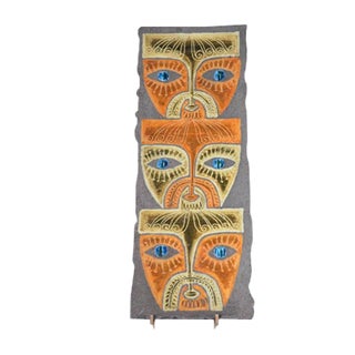 Enamelled Lava Wall Panel by Jean Jaffeux, 1950s For Sale