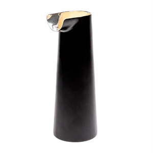 Tube Carafe in Silver-Plated Metal with Black Exterior by Zaven for Paola C.
