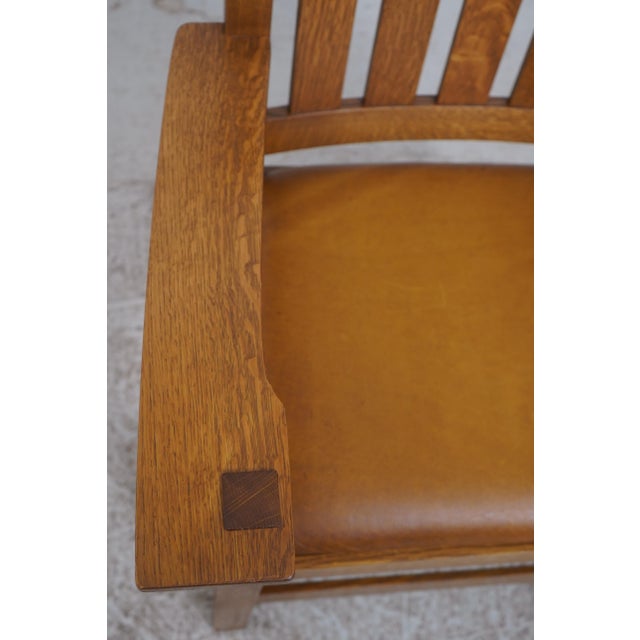 Set of 6 Stickley Mission Oak Arts & Crafts Dining Chairs For Sale In Philadelphia - Image 6 of 18