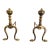 Pair of Handmade Italian Solid Brass Fireplace Andirons For Sale