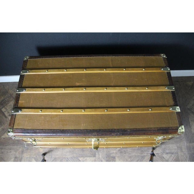 Vintage Trunk in Brown Canvas from Goyard, 1920s For Sale - Image 14 of 18