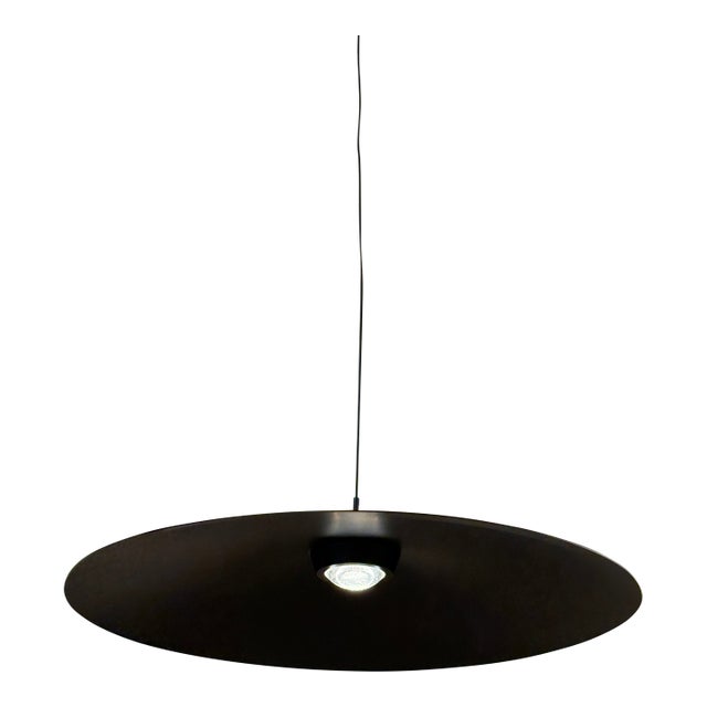 Space Age Saucer Pendant, Matte Black For Sale