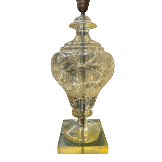 Crushed Ice Resin Lamps by Marie-Claude De Fouquières, 1970s, Set of 2 For Sale - Image 4 of 9