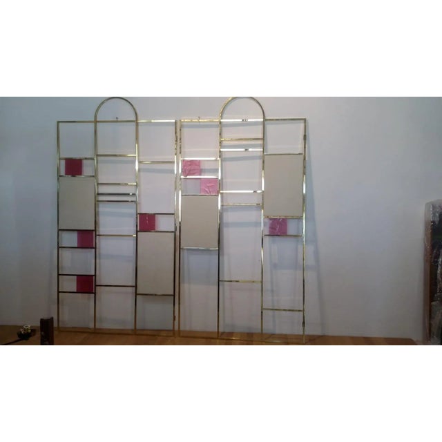 Room Divider Walls in Brass, 1970s, Set of 2 For Sale - Image 4 of 5