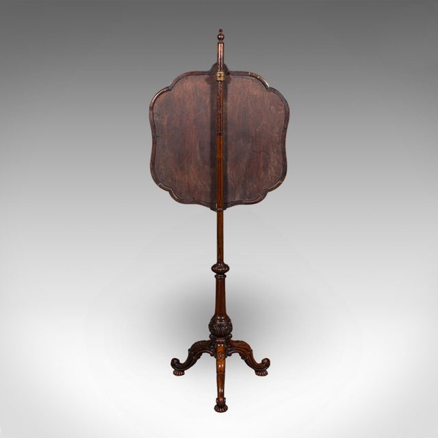 Mid 19th Century Antique Pole Screen, English, Embroidered Fire Panel, Reflector, Early Victorian For Sale - Image 5 of 12