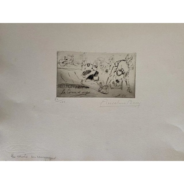 Military 1917 is a beautiful print in etching technique, realized by Anselmo Bucci (1887-1955). Hand signed. Numbered...