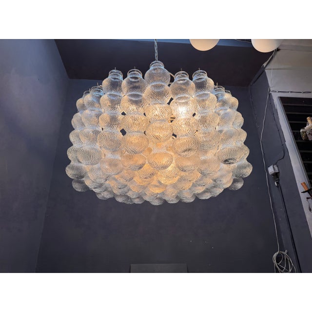 Glass Large Eleven-Light Murano Bubble Glass Chandelier, 1980s For Sale - Image 7 of 9