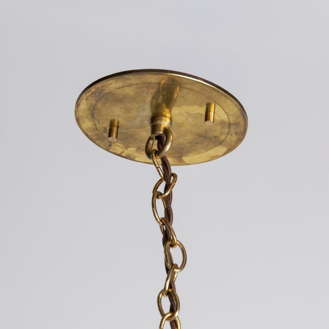 1950s French Brass and Glass Pendant Light For Sale - Image 12 of 12