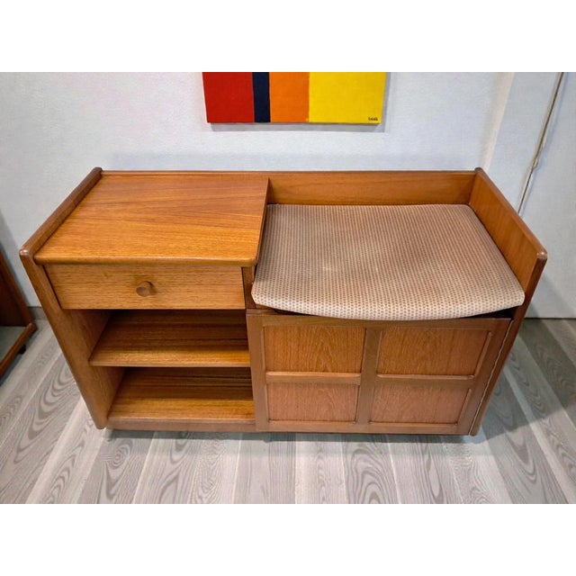 Parker Knoll Mid-Century Modern Nathan Hallway Telephone Bench from Parker Knoll, 1970s For Sale - Image 4 of 18