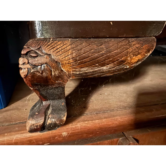 Brass Mid Century Chinese Camphor Food Dog Handcarved Hope Chest For Sale - Image 8 of 11