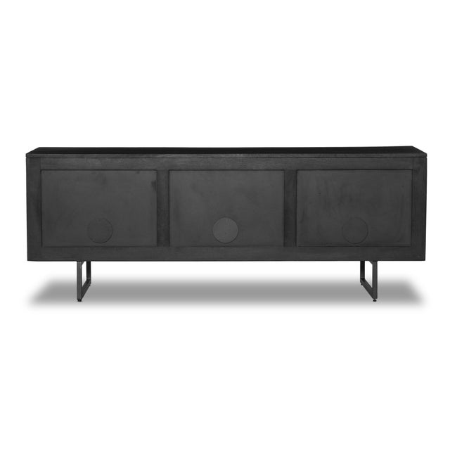 Black Four Hands Carmel Media Console - Black Wash For Sale - Image 8 of 12