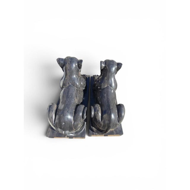 Italian Artist, Lion Sculptures, Late 20th Century, Black Marble, Set of 2 For Sale - Image 9 of 12
