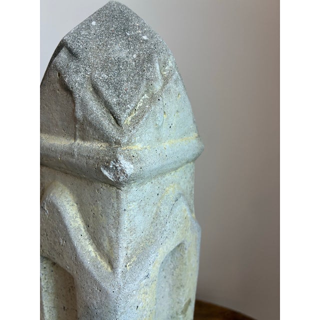 Vintage Gothic Revival Cast Stone Pier Finial / Architectural Salvage Post Cap - 16" For Sale - Image 10 of 10
