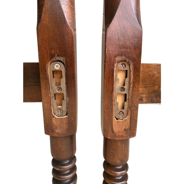 Antique Jenny Lind Spool & Spindle Matching Twin Headboard & Footboard For Sale - Image 10 of 16