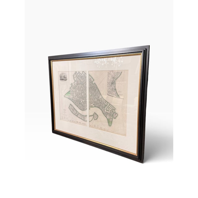 Hand-Colored Sduk Map of Venice, Believed Original Circa 1833–1835, Professionally Framed For Sale - Image 4 of 13
