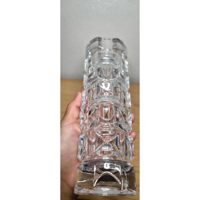 Vintage 1970s Luminarc “Windsor” Glass Vase – Brutalist Modernist Design | Made in France | 8.75” Tall For Sale - Image 4 of 6