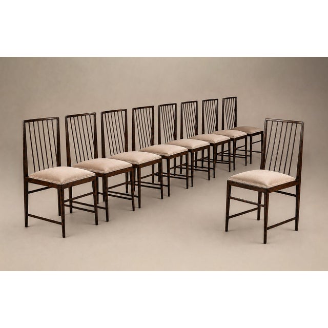 Mid-Century Modern Brazilian Modern Set of Eight Dining Chairs in Rosewood and Mohair by Celina, Brazil, 1960s For Sale - Image 3 of 18