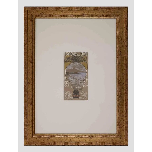 Aleardo Terzi, Italian State Railways, Original Lithograph, Early 20th-Century For Sale - Image 3 of 4