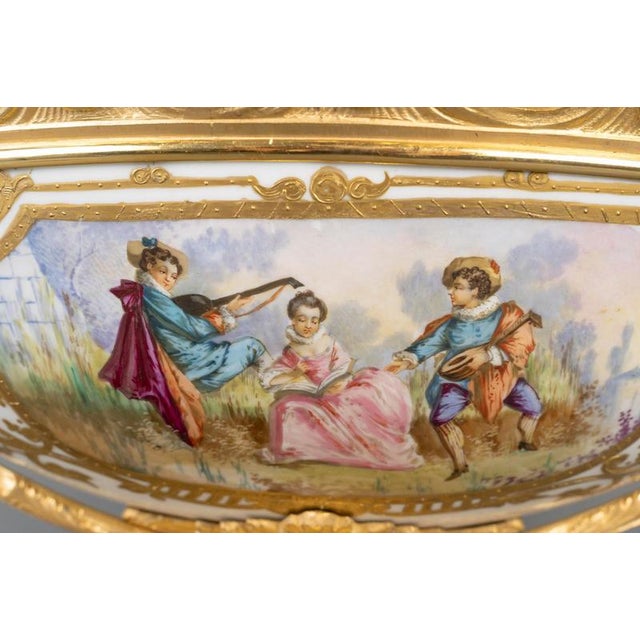 Painted Porcelain and Gilt Bronze Bowl For Sale - Image 3 of 11