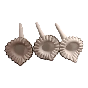 1960s Fenton Silver Crest Crimped Epergne Horns - Set of 3