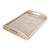 Artifacts Rattan Rectangular Tray with Glass Insert in White Wash - 17" For Sale