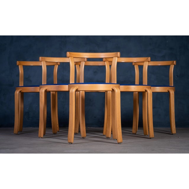 Mid-Century Modern Model 8000 Series Stackable Chairs by Thygesen & Sørensen for Magnus Olesen, 1980s, Set of 6 For Sale - Image 3 of 10
