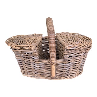 Natural Wicker Rattan Basket With Handle For Sale