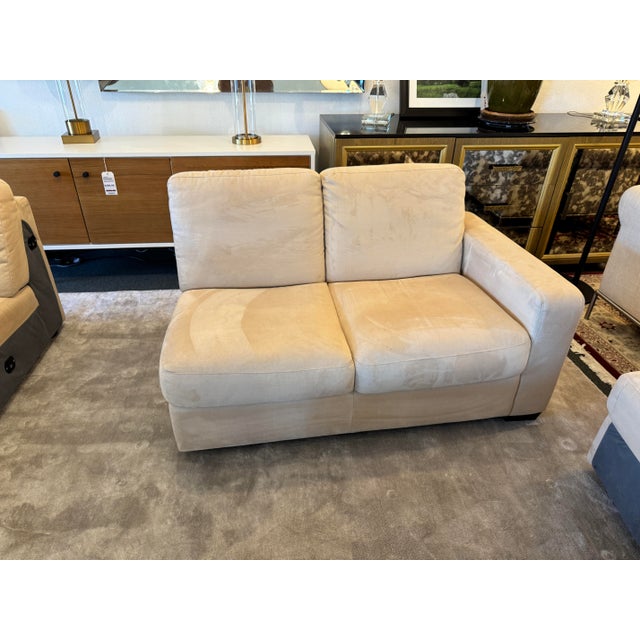 Italsofa 3 Pieces Microsuede Cream Sectional For Sale - Image 4 of 14