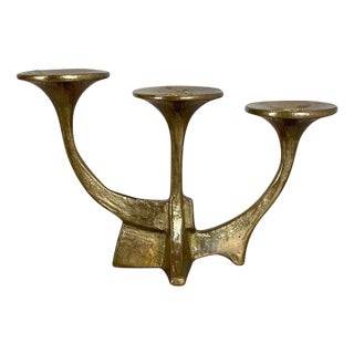 Mid-Century Brutalist Bronze Candleholder from Michael Harjes, Germany, 1960s For Sale